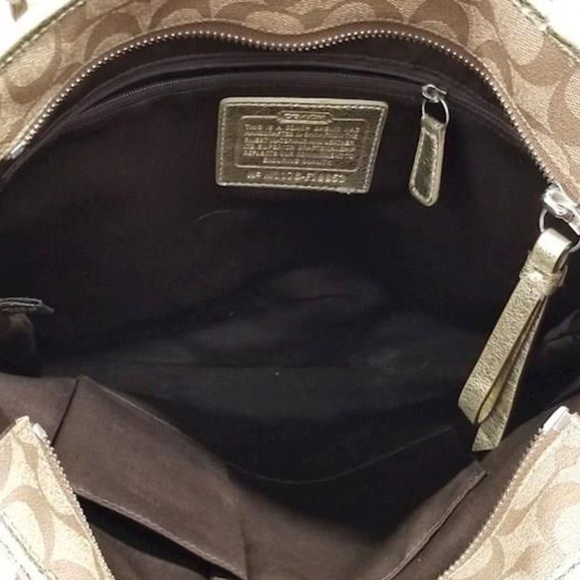 Coach Heritage Star Print Signature C Gold Brown Tote Bag MSRP $298.00 - Picture 4 of 11